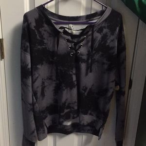 Purple and black tie dye sweatshirt